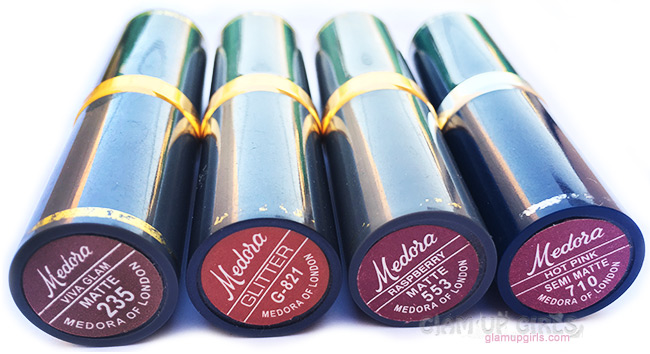 Medora Matte Semi Matte And Glitter Lipstick Review And