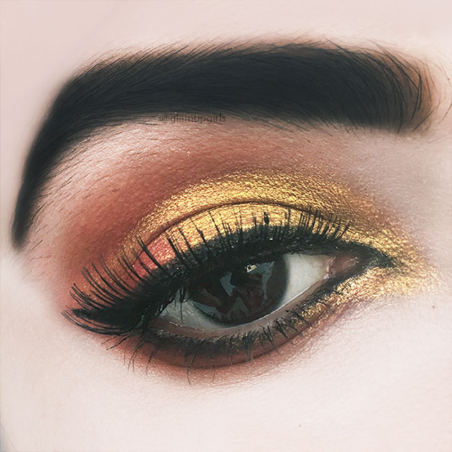Orange Gold Eye Look with The Magic Mini Eyeshadow Palette by Juvia's Place 