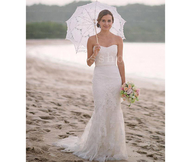 Fabulous Ivory Sweep Train Tulle Sleeveless Wedding Dresses