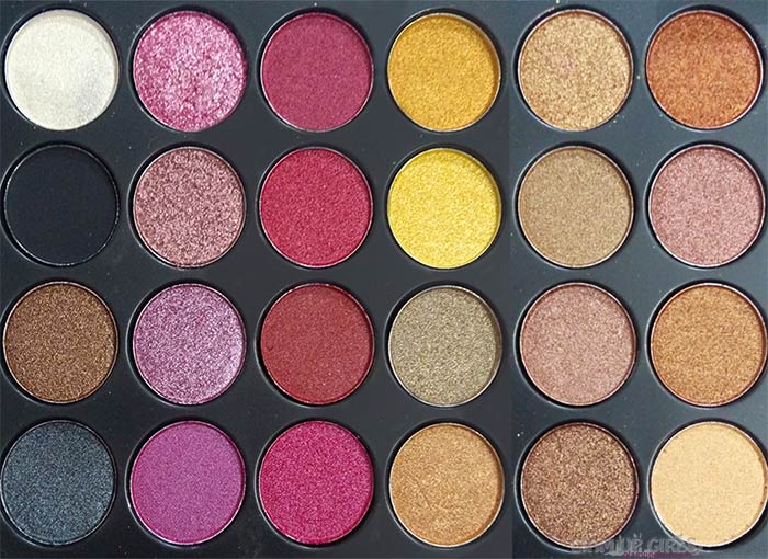 Top left 24 shades from Glamorous Face Eyeshadow Palette