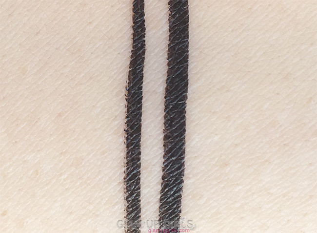 Swatches of e.l.f. Intense Ink Eyeliner in Blackest Black