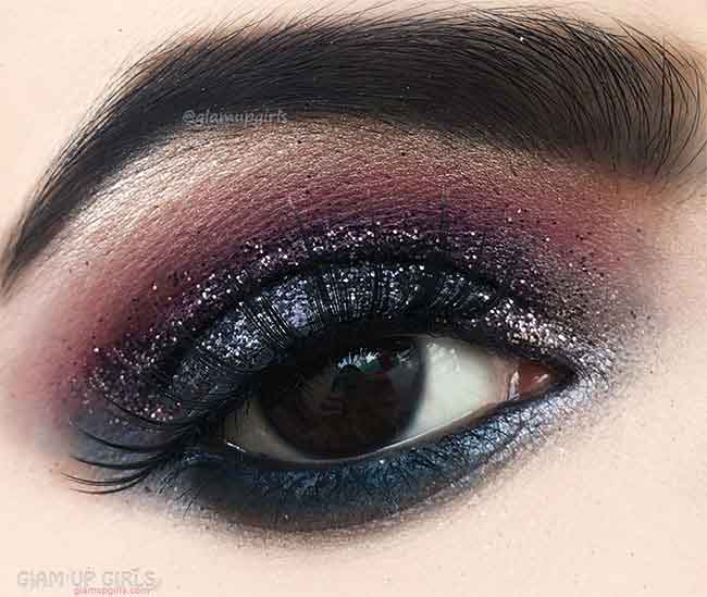 Glittery smokey eyes