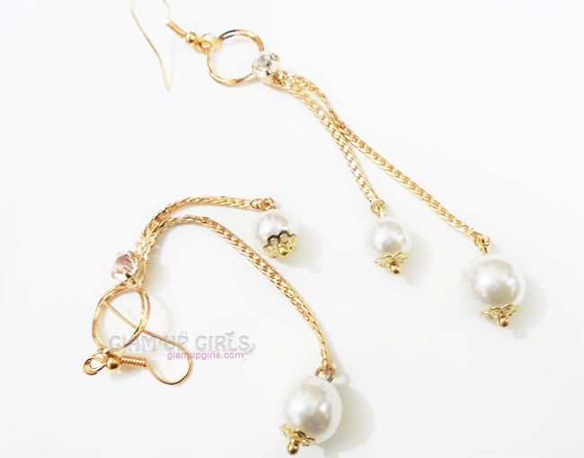Gold Plated Ear Cuff with Austrian Crystals and a Dangler