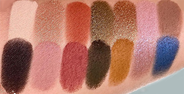 Swatches of Sigma Untamed Eyeshdow palette
