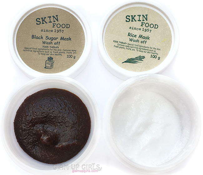 Skin Food Black Sugar Wash Off Mask and Rice Mask Wash Off