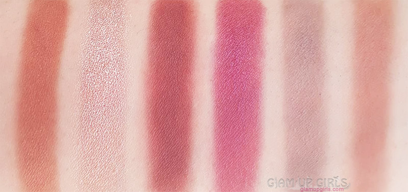 Swatches of L.A. Colors Sweet! 16 Color Eyeshadow Palette in Brave second line
