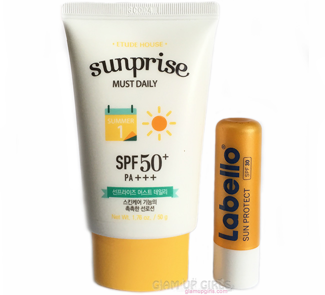 Etude House Sunprise Must Daily SPF50 and Labello Sun Protect Lip Balm SPF30