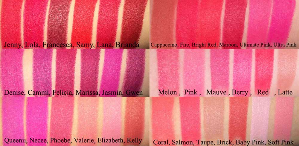 City Color Be Matte Lipstick Swatches of all 36 Shades