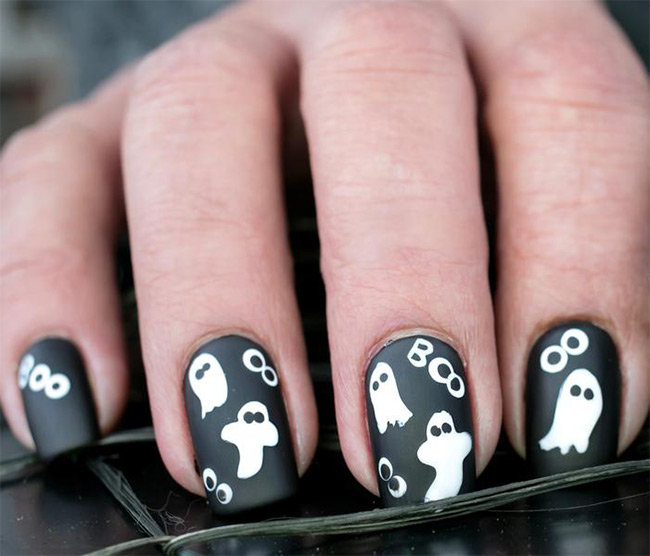 Ghostly Ghouls Halloween Nail Art