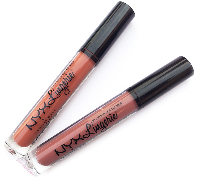NYX Lip Lingerie Lipstick in French Maid and Seduction - Review and Swatches