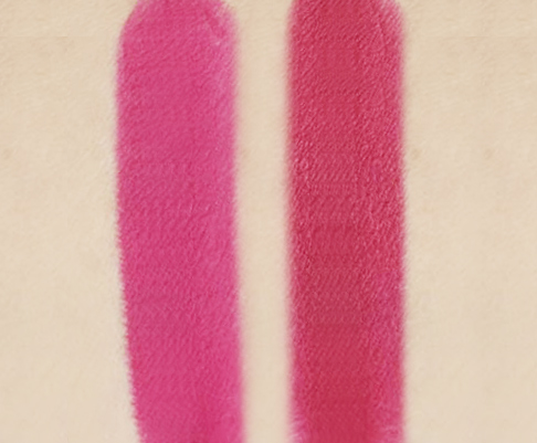 Swatches of HUDA Beauty Power Bullet Matte Lipstick in Bachelorette and Promotion Day