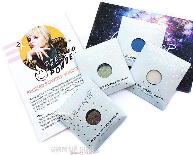 ColourPop Pressed Powder Shadows in Glass Bull, Two Piece, Tea Garden, Now and Zen, Review, Swatches