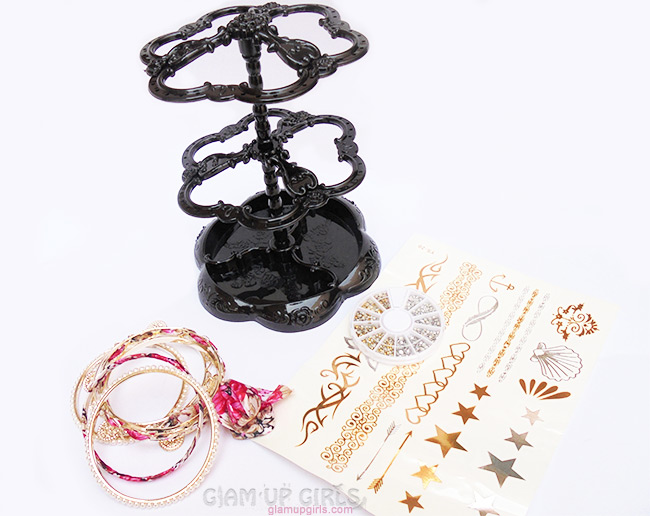 Jewelry Organizer, Nail Rhinestone, Temporary Tattoo and Bracelet Set from Born Pretty Store 