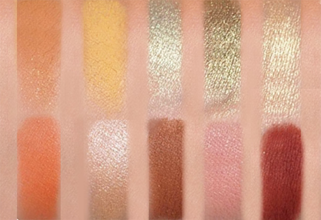 Swatches of ColourPop Winnie the Pooh Sweet as Can Bee Eyeshadow Palette
