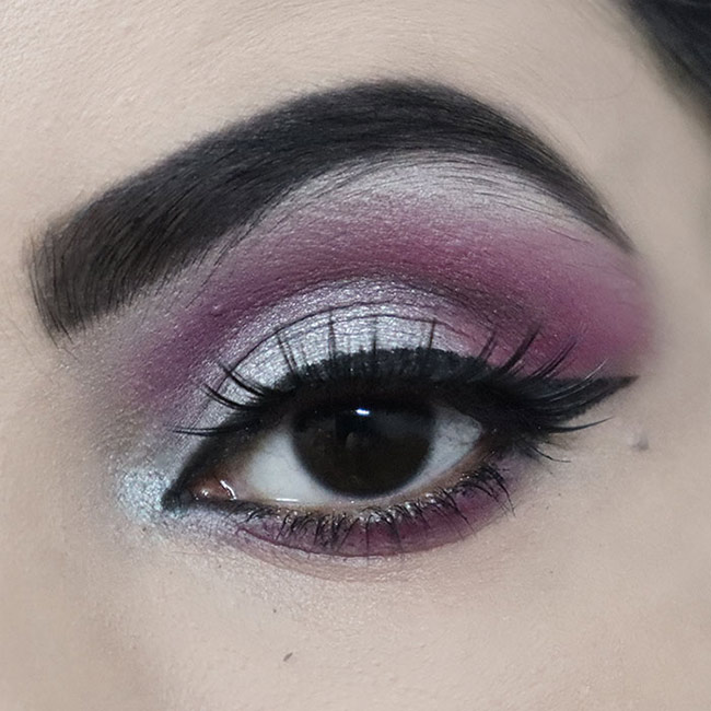 Glamorous Plum Silver Eye Makeup Look 