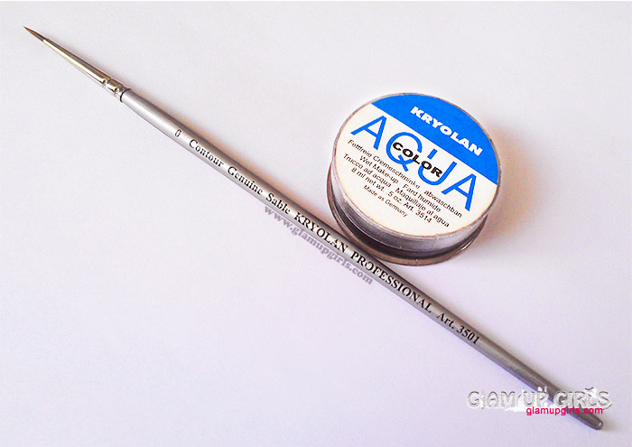 Kryolan Aqua Color Cake Eyeliner and Professional Round Brush 0 - Review 