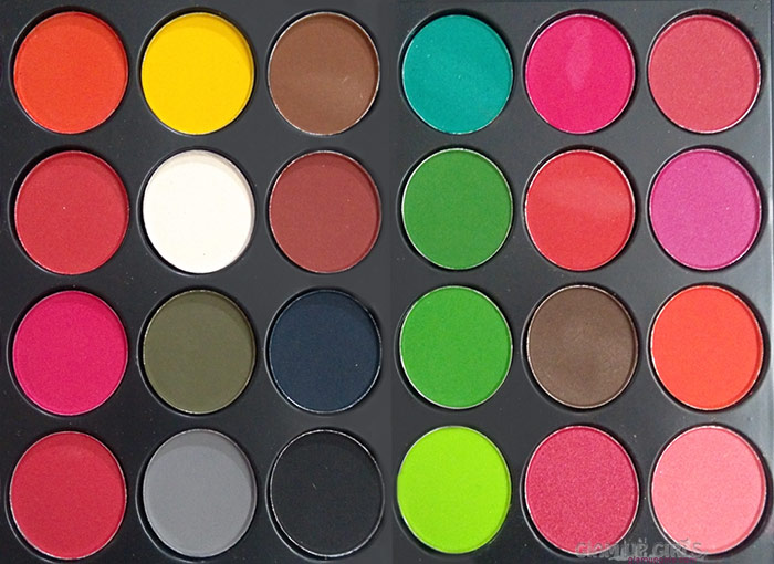 Bottom right 24 shades from Glamorous Face Eyeshadow Palette