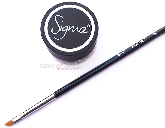 Sigma Standout Eyes Gel Eye Liner in Wicked and E06 Winged Liner Brush - Review 