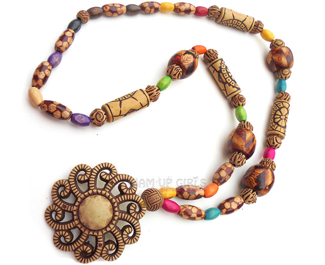 Bohemia Wooden Style Long Pendant