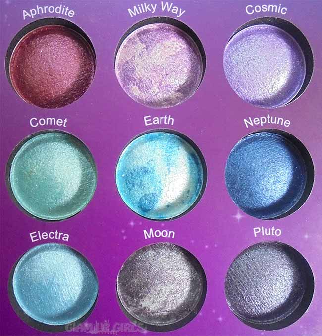 BH Cosmetics Galaxy Chic Eyeshadow Palette Right Side Shades
