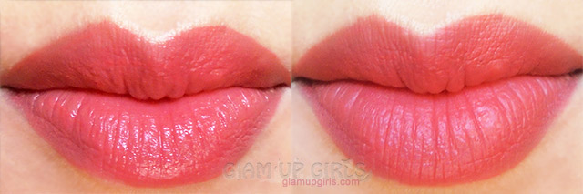 Bourjois Rouge Edition Velvet Peach Club before and after drying