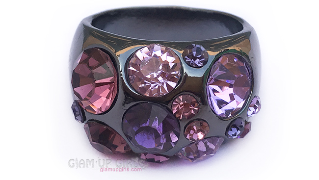 Shinning Inlay Crystal Acrylic Ring