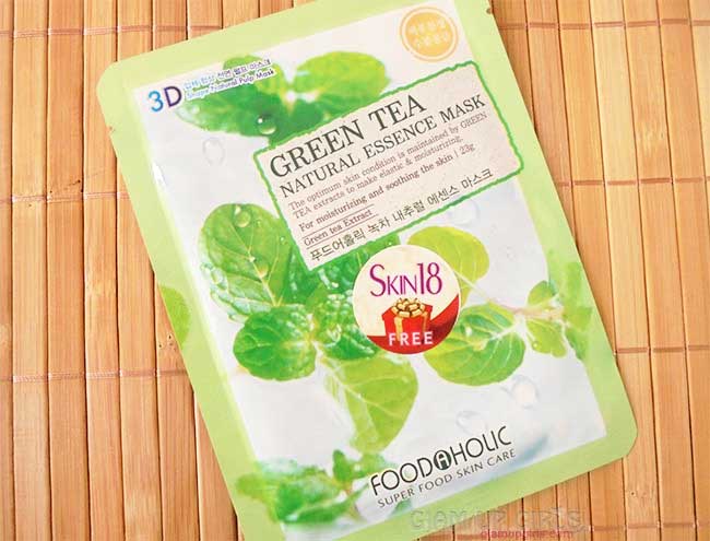 Foodaholic 3D Green Tea Natural Essence Mask from Skin18