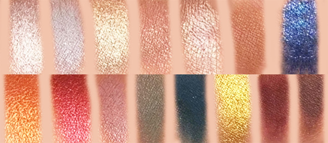 Swatches of ColourPop Naruto Eyeshadow Palette