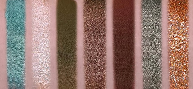 Swatches of BH Cosmetics Emerald for May Eyeshadow Palette
