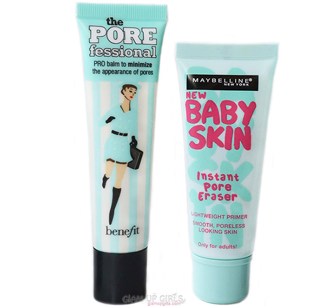 Maybelline Baby Skin Instant Pore Eraser and Benefit The Porefessional - Comparison and Review 