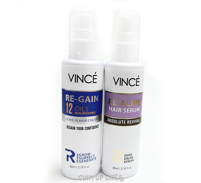 Vince Re-Gain Leave In Hair Cream and Re-Alive Hair Serum - Review 