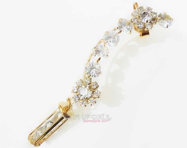 Gold Dangler with Faux Pearls