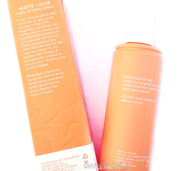 Review of ColourPop All Star Face Setting Spray