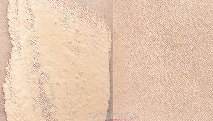 Swatches of L.A. Girl Pro Coverage Illuminating Foundation in Fair