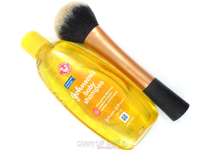 Johnson baby shampoo to clean makeup brushes