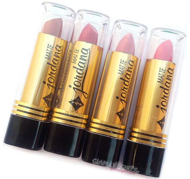 Jordana Matte Lipsticks in Terra cotta, Rouge, Pink Passion and Blushed - Review and Swatches