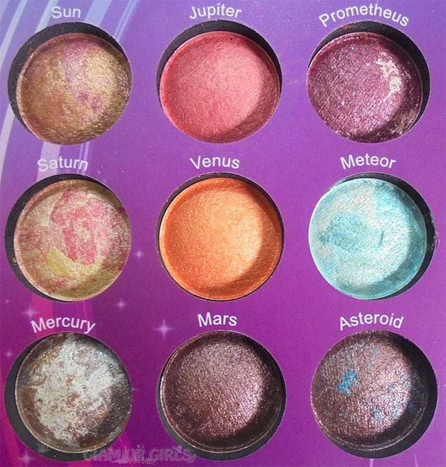 BH Cosmetics Galaxy Chic Eyeshadow Palette Left Side Shades
