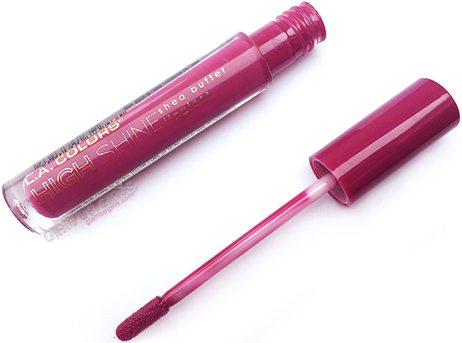 L.A. Colors High Shine Lipgloss in Bohemian - Review and Swatches 