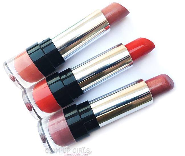 Luscious Cosmetics Signature Lipstick in Crystal Pink, Poppy and Dusky Pink